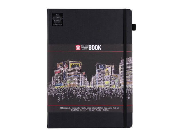 Schetsboek Sakura 80 zwarte vellen 210x297mm zwart