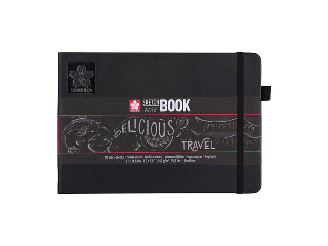 Schetsboek Sakura 80 zwarte vellen 210x148mm zwart