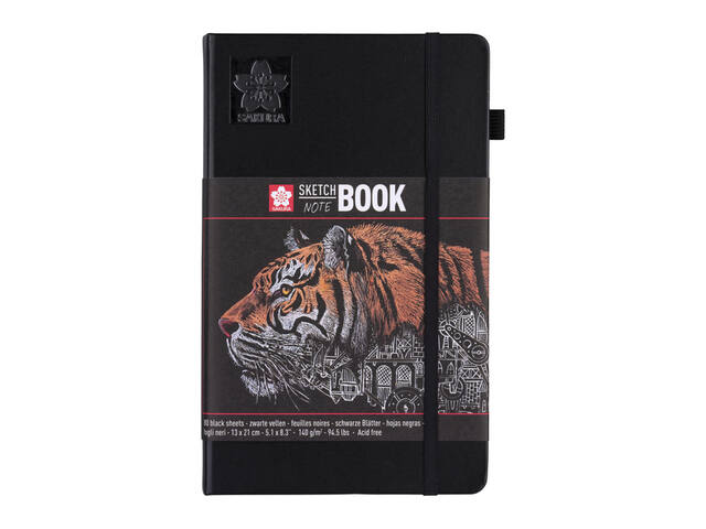 Schetsboek Sakura 80 zwarte vellen 130x210mm zwart