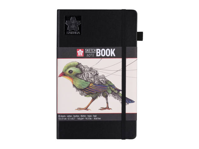 Schetsboek Sakura 80 witte vellen 130x210mm zwart