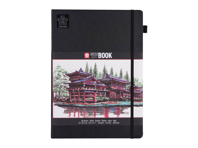 Schetsboek Sakura 80 witte vellen 210x297mm zwart