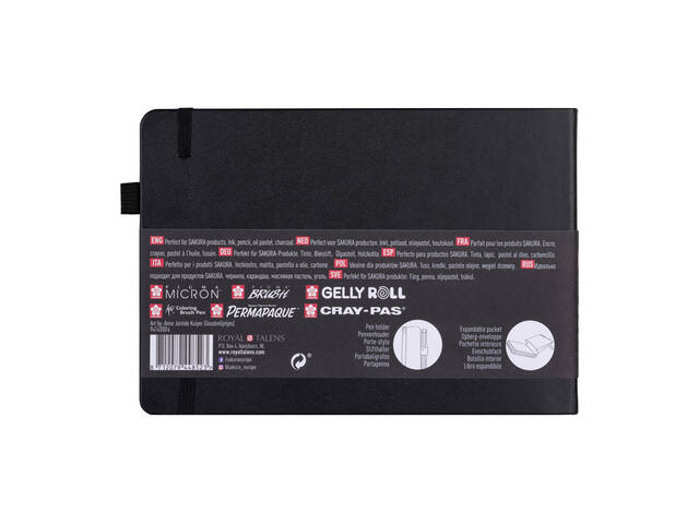 Schetsboek Sakura 80 witte vellen 210x148mm zwart