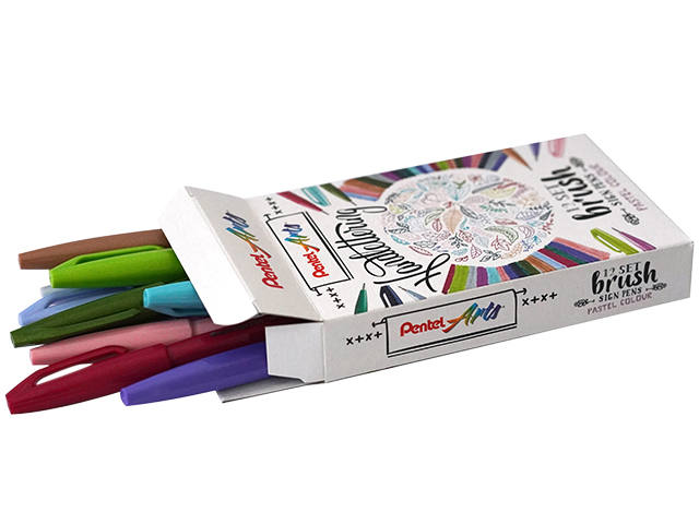 Brushpen Pentel Sign SES15C pastel assorti