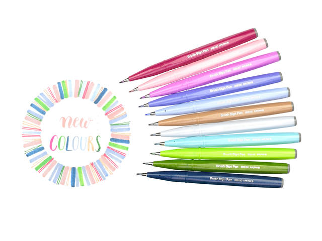 Brushpen Pentel Sign SES15C pastel assorti