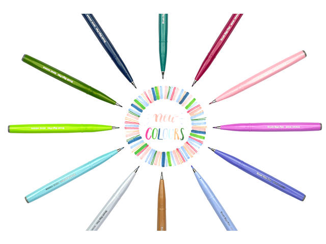 Brushpen Pentel Sign SES15C pastel assorti