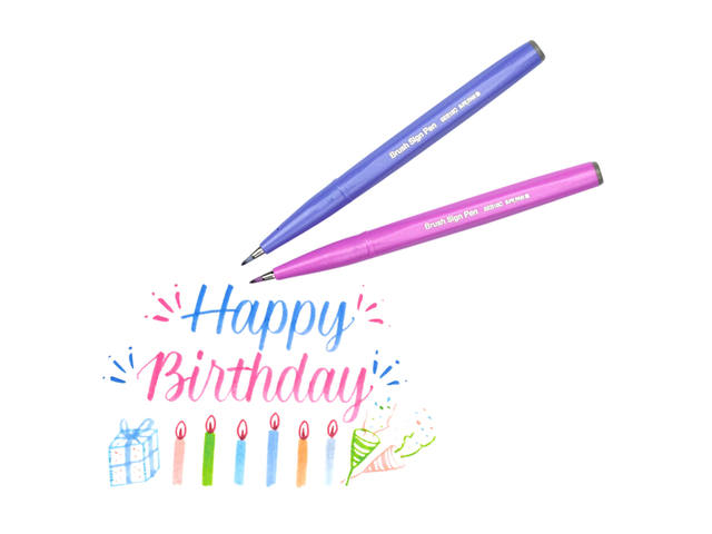 Brushpen Pentel Sign SES15C pastel assorti