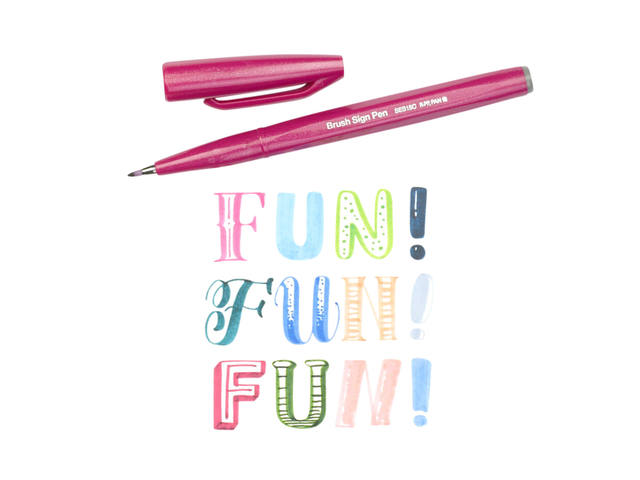 Brushpen Pentel Sign SES15C pastel assorti