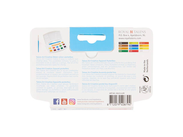 Aquarelverf Talens Art Creation set 12 kleuren