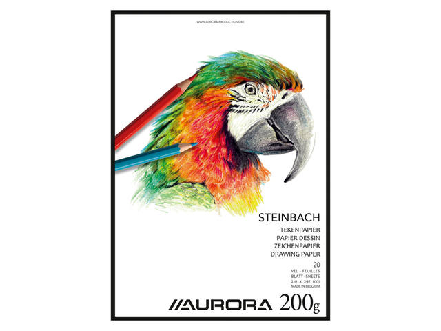 Tekenblok Aurora A4 20 vel 200gr Steinbach