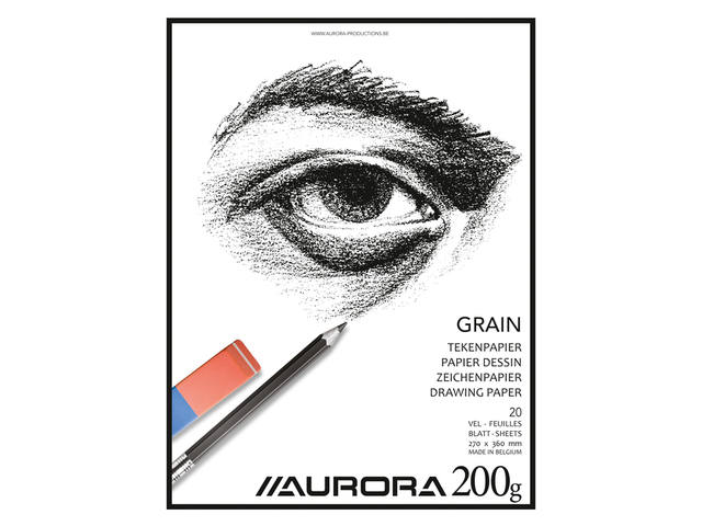 Tekenblok Aurora 27x36cm 20 vel 200gr Grain