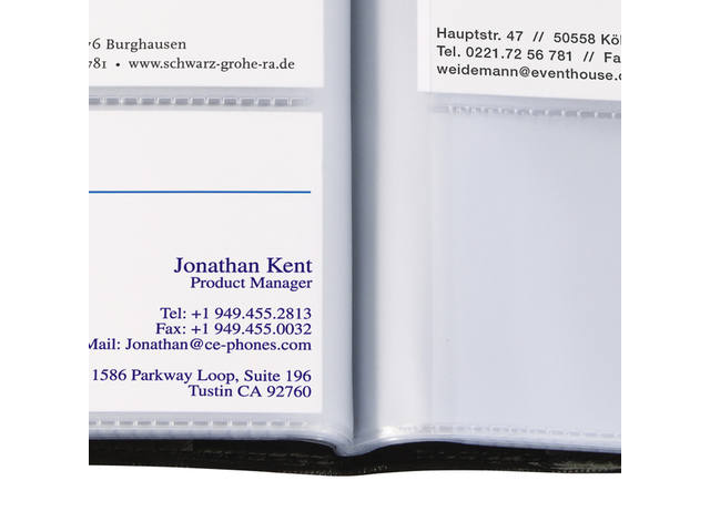 Visitekaartmap Sigel 192krt 90x58mm zwart