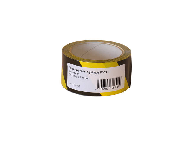 Vloermarkeringstape IEZZY 50mmx33m zwart/geel