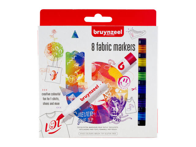 Textielstift Bruynzeel Teens 8st assorti