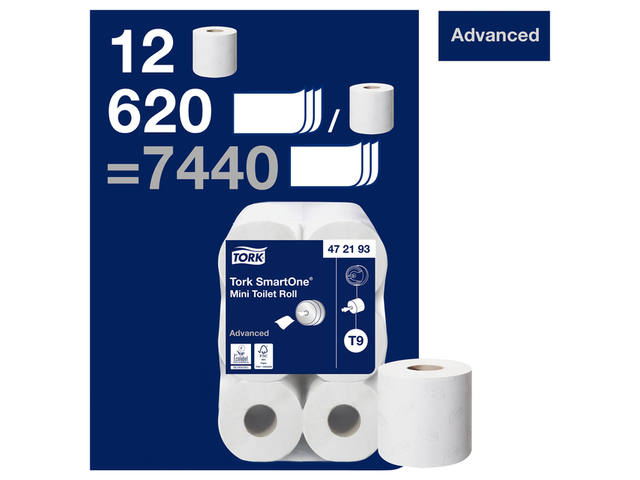 Toiletpapier Tork T9 Advanced 2laags 112m wit
