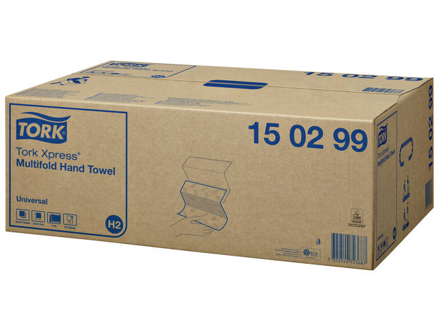 Handdoek Tork H2 Universal 2laags 213x234mm wit