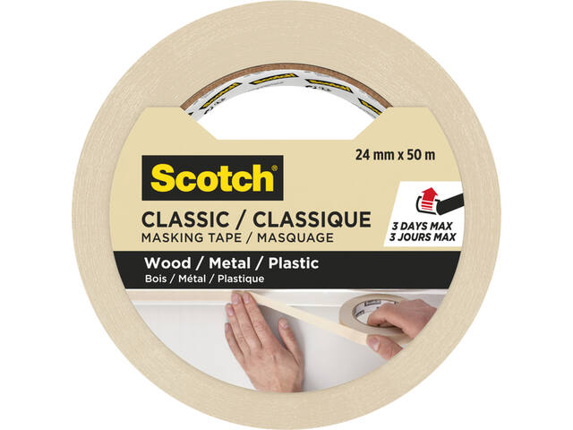 Afplaktape Scotch Classic 24mmx50m beige