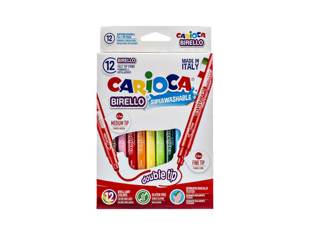 Viltstift Carioca Birello dubbelpunters ass 12st