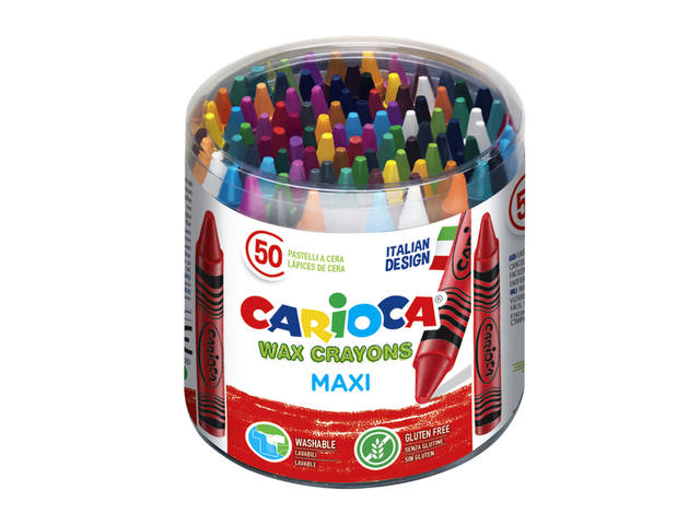 Waskrijt Carioca Maxi pot 50 stuks assorti