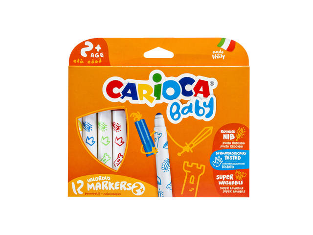 Viltstiften Carioca Baby set 12 kleuren