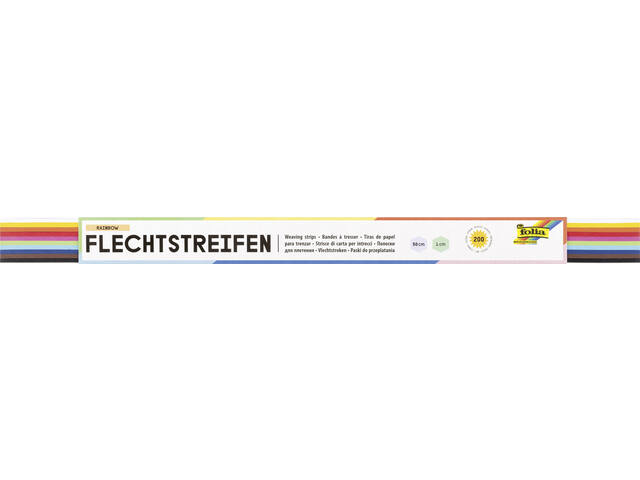 Vlechtstroken Folia 50x1cm 130gr 200 stroken ass