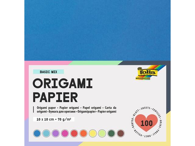 Origami pap Folia 70gr 10x10cm 100 vel assorti kl