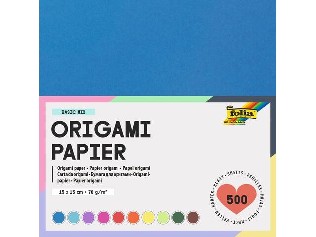 Origami pap Folia 70gr 15x15cm 500 vel assorti kl