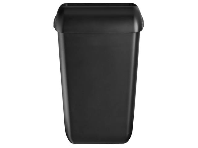 Afvalbak Quartzline open inworp 23 liter zwart