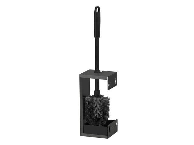Toiletborstelset Quartzline rvs zwart