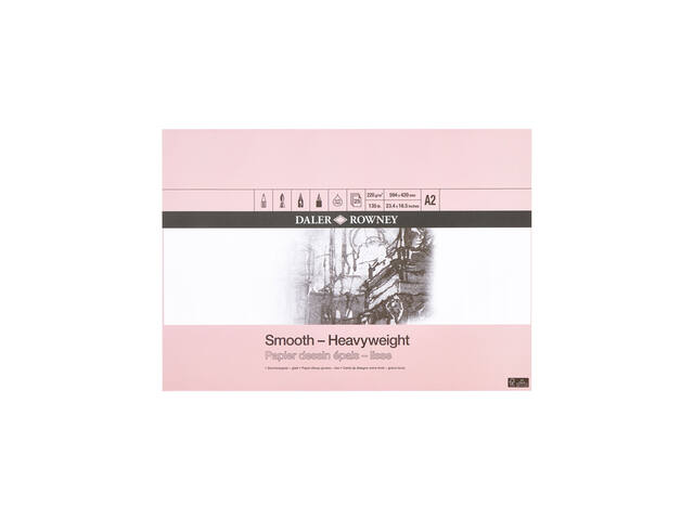 Tekenpapier Daler Rowney Smooth 220gr A2 wit