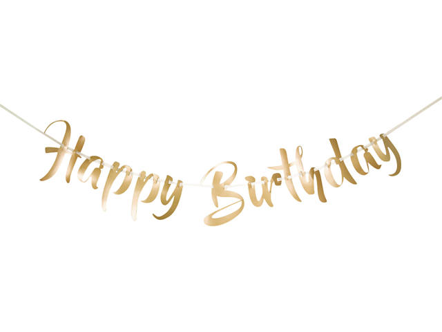 Letterslinger Happy Birthday goud