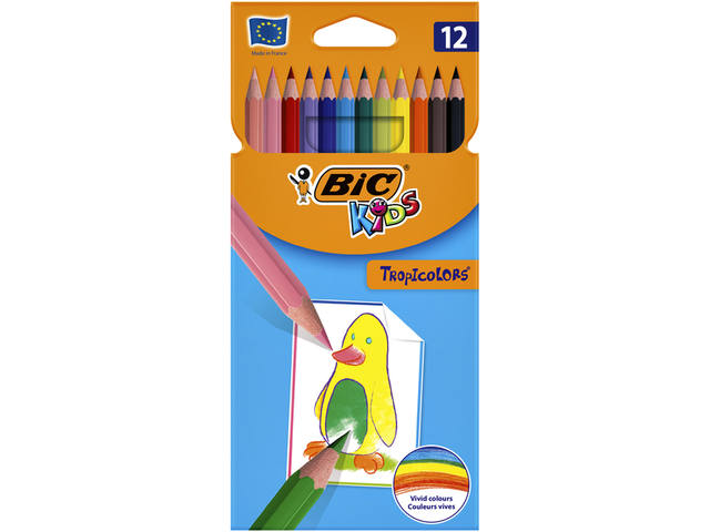 Kleurpotlood BicKids Tropicolors 12st assorti
