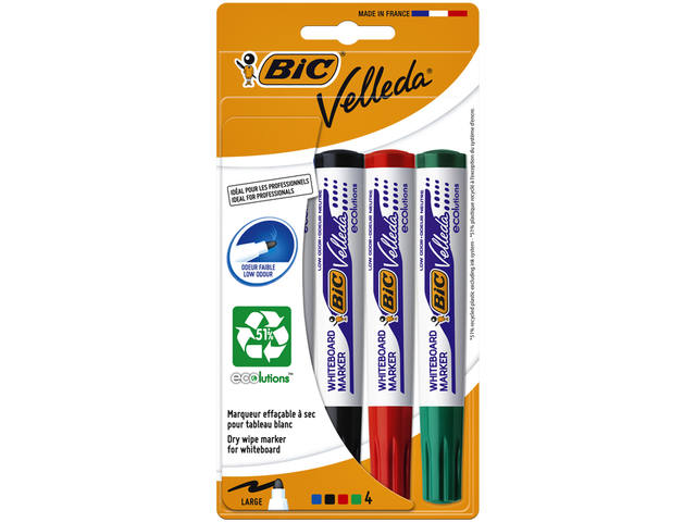 Whiteboardmarker Bic 1704 rond assorti