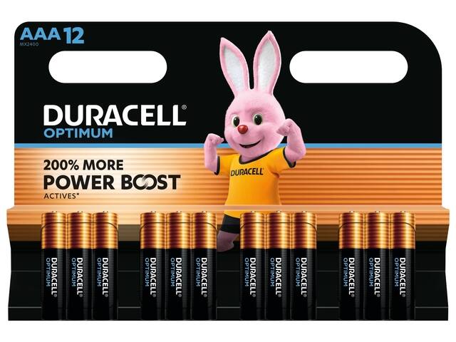 Batterij Duracell Optimum 12x AAA