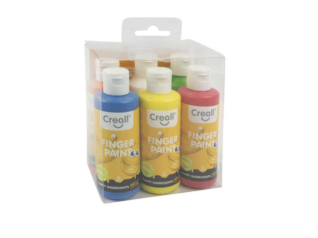 Vingerverf Creall Happy Ingredients 6 kleuren 80ml
