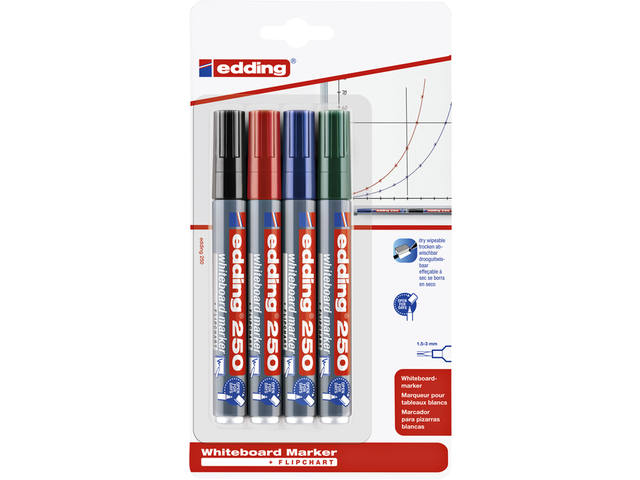 Whiteboardmarker edding 250 rond 1.5-3mm ass