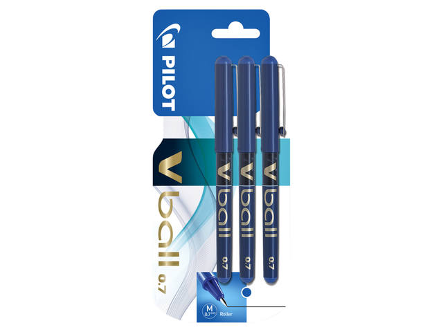 Rollerpen PILOT V-Ball 07 medium 3st blauw