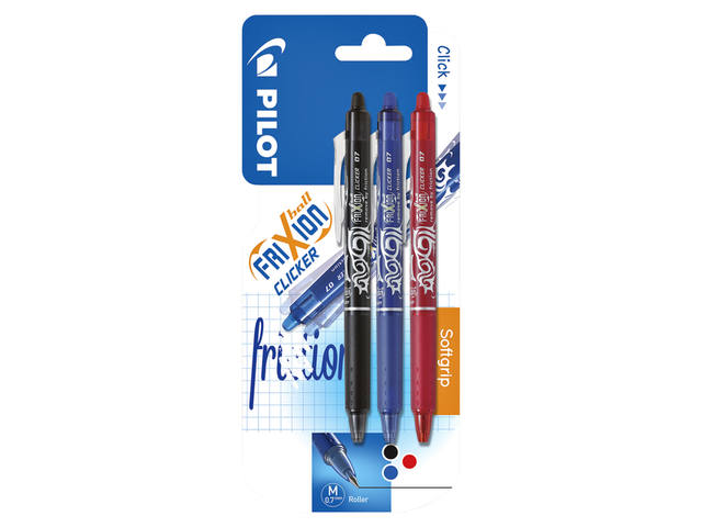 Rollerpen PILOT friXion clicker M 3st assorti