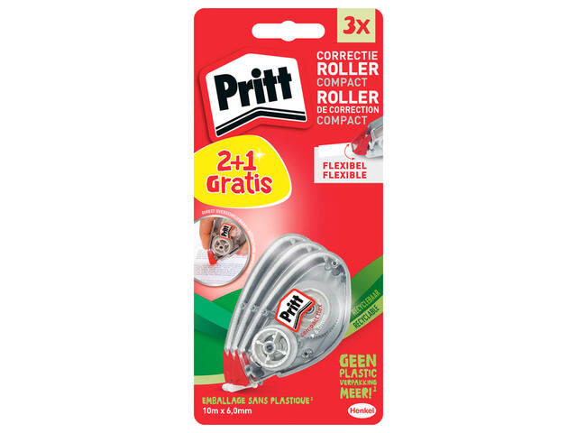 Correctietape Pritt Compact Flex 6mmx10m 2+1