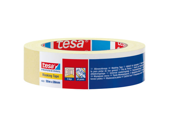 Afplaktape tesa Professional 4323 19mmx50m creme