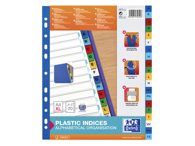 TABBLADEN OXFORD A4+ 11R PP A-Z 20DLG KLEUR