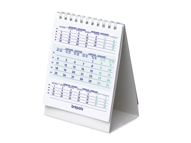 3-Maandsbureaukalender 2027 Brepols 10.5x13cm