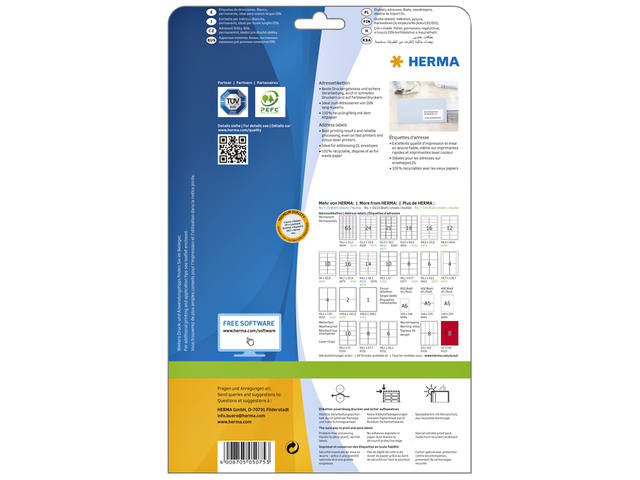 Etiket HERMA 5075 A4 99.1x33.8 mm premium wit