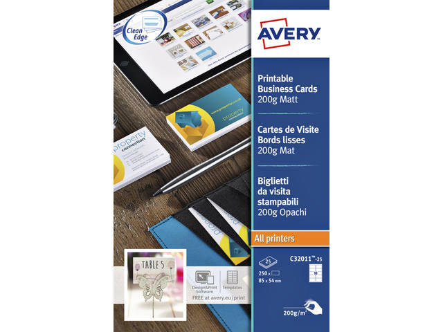 Visitekaart Avery C32011-10 85x54mm 100st