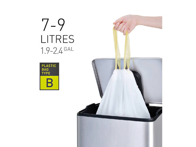 Afvalzak EKO MDPE type B trekb 40x45cm 7-9L wit