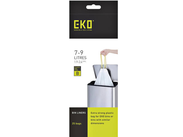 Afvalzak EKO MDPE type B trekb 40x45cm 7-9L wit