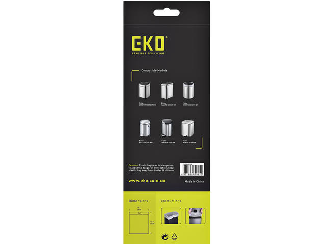 Afvalzak EKO MDPE type B trekb 40x45cm 7-9L wit