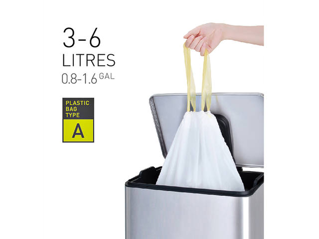 Afvalzak EKO MDPE type A trekb 35x40cm 3-6L wit
