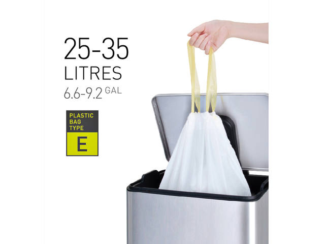 Afvalzak EKO MDPE type E trekb 55x70cm 25-35L wit