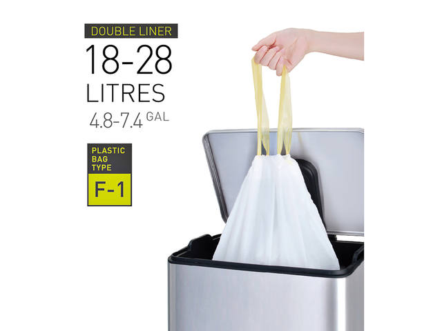 Afvalzak EKO MDPE type F1 trekb 49x68cm 18-28L wit