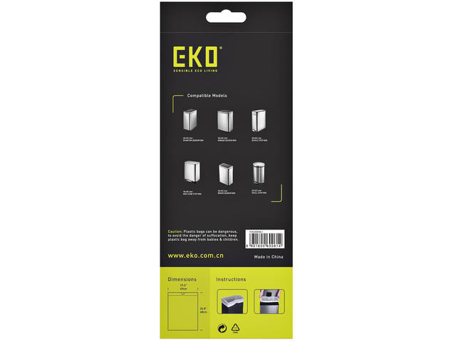 Afvalzak EKO MDPE type F1 trekb 49x68cm 18-28L wit